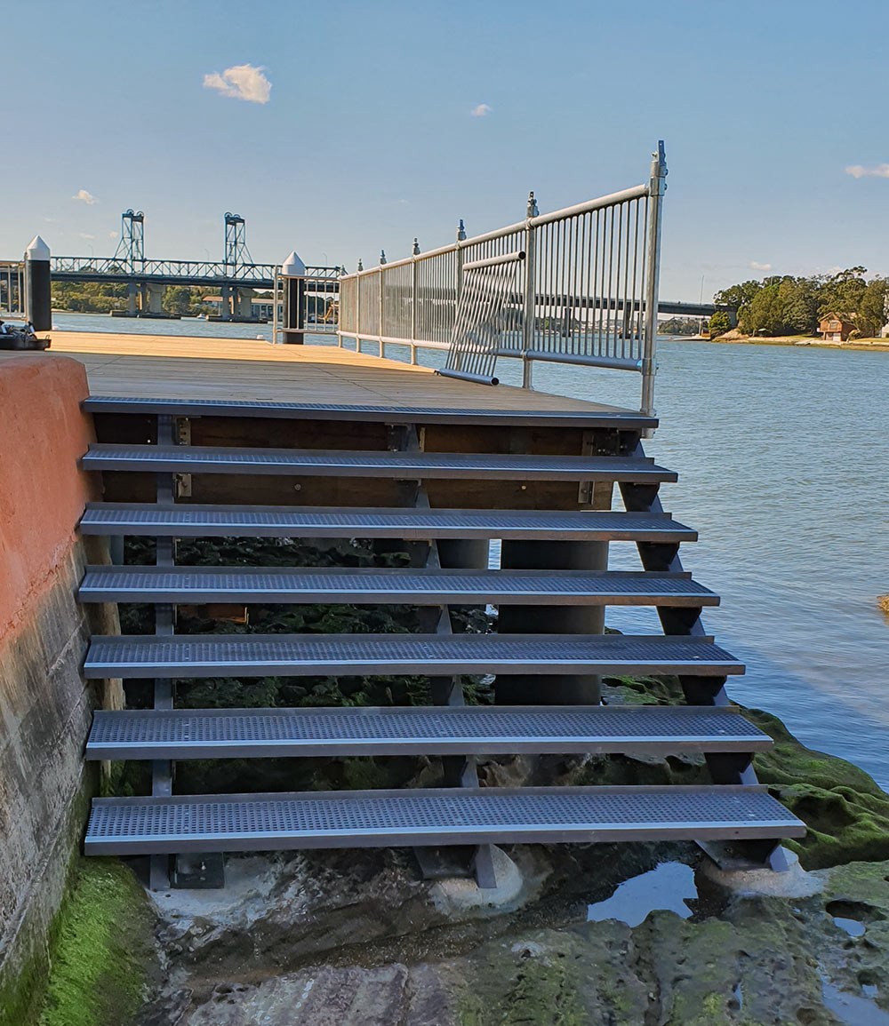 Tidal Water Access Stairs - Meadowbank - Staircare FRP